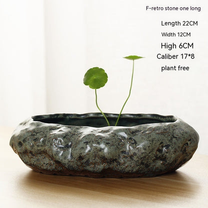 Stoneware Hydroponic Calamus Hydrocotyle Bowl Lotus Flower Pot Ceramic