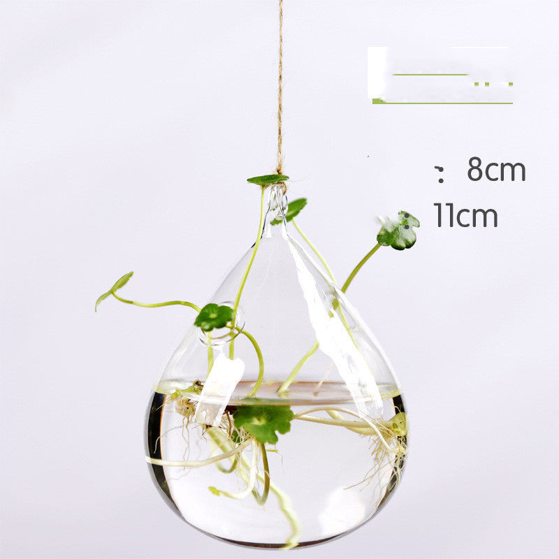 Hanging Transparent Glass Vase Simple Hydroponic Small Hanging Bottle