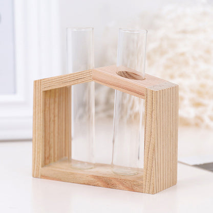 Small log hydroponic plant glass vase decoration