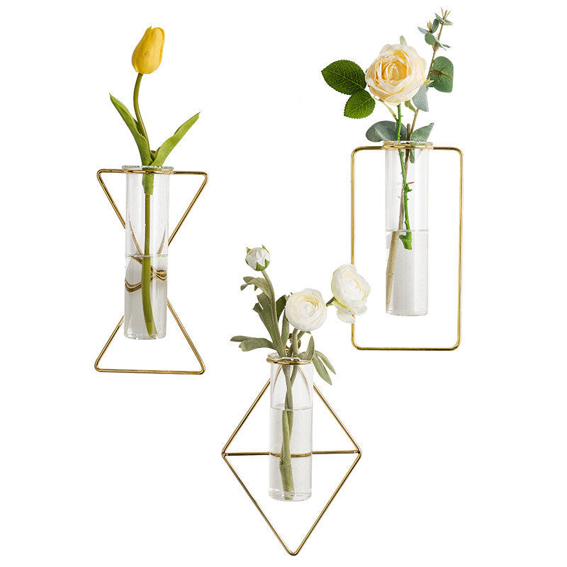 Nordic Ins Wind Golden Wall Hangings Wall Hanging Vase Hydroponics