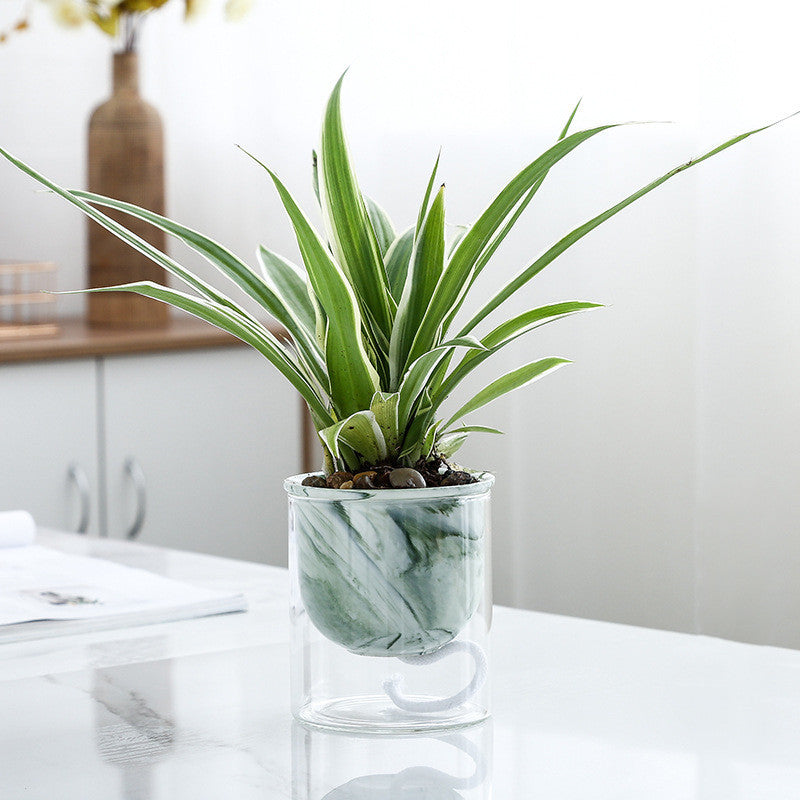 Marbled Hydroponic Ceramic Flower Pot