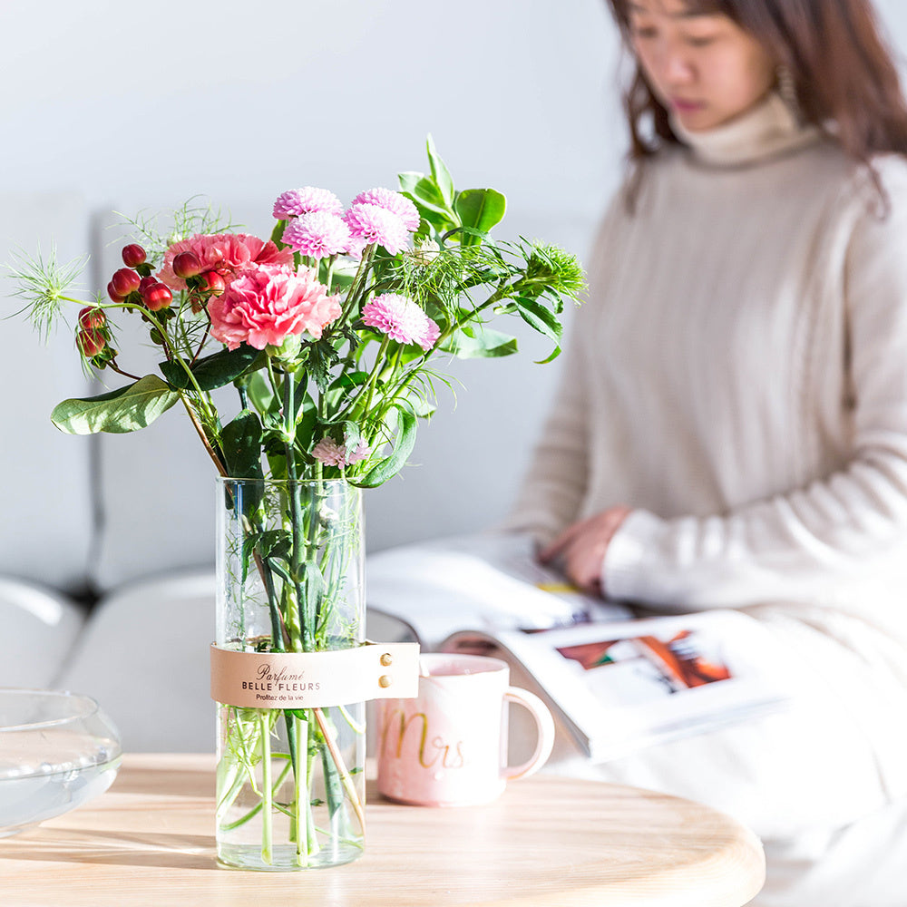 Leather Glass Plant Dried Flower Hydroponic Bottle Flower