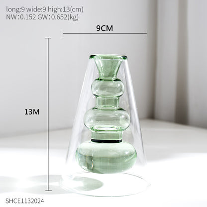 Minimalist Nordic Double-layer Stained Glass Hydroponic Vase