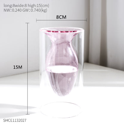 Minimalist Nordic Double-layer Stained Glass Hydroponic Vase