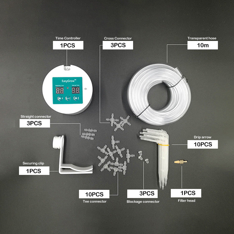 Controlador de sistema de temporizador de bomba de agua de jardín inteligente Dispositivo de riego automático con flecha de goteo Herramienta de riego por goteo para plantas suculentas