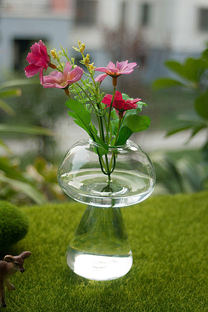 Mushroom Shape Hydroponic Crafts Hand-blown Flower Arrangement Vase