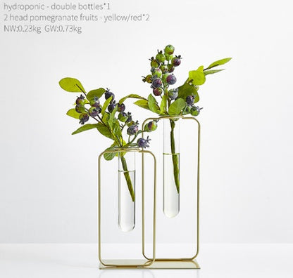 Transparent glass hydroponic green dill vase