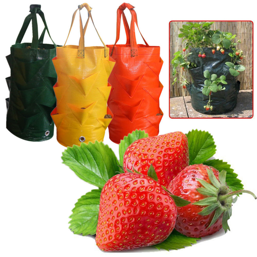 Bolsa de cultivo para plantar fresas, 3 galones, bolsas de múltiples bocas, bolsa para macetas, maceta para plantas de bonsái