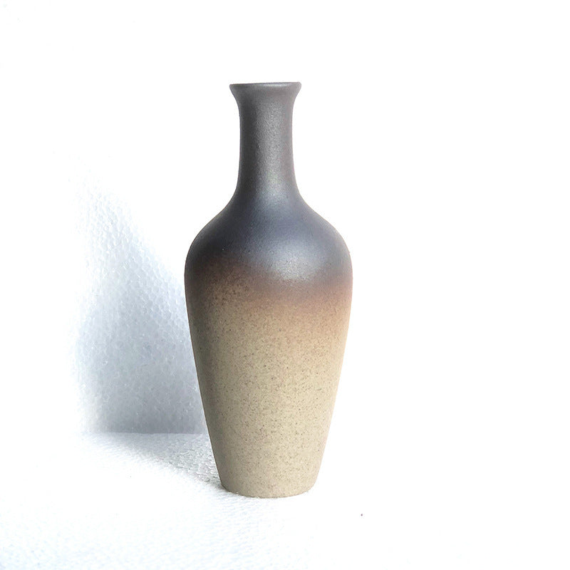 Handmade stoneware vintage flower hydroponic plant vase