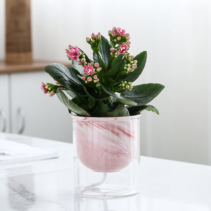 Marbled Hydroponic Ceramic Flower Pot