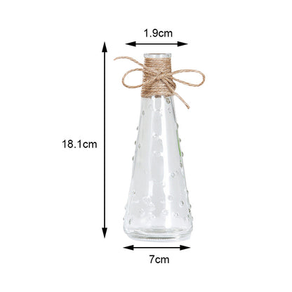 Transparent Hydroponic Green Flower Arrangement Hemp Rope Dried Flower Vase