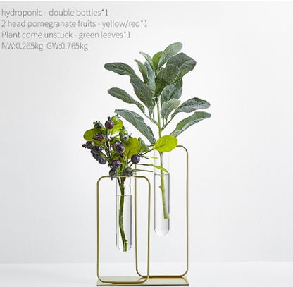 Transparent glass hydroponic green dill vase