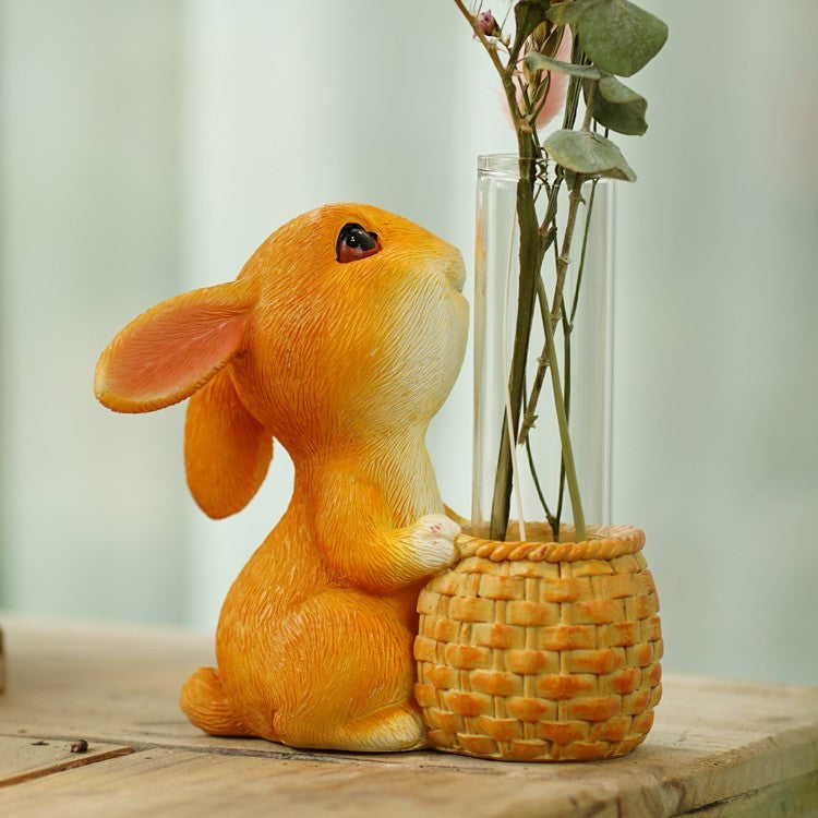 Cute Rabbit Glass Test Tube Hydroponic Vase