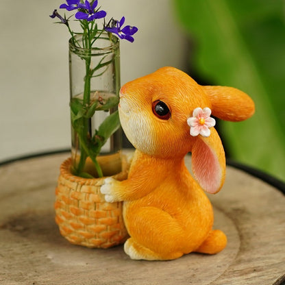 Cute Rabbit Glass Test Tube Hydroponic Vase