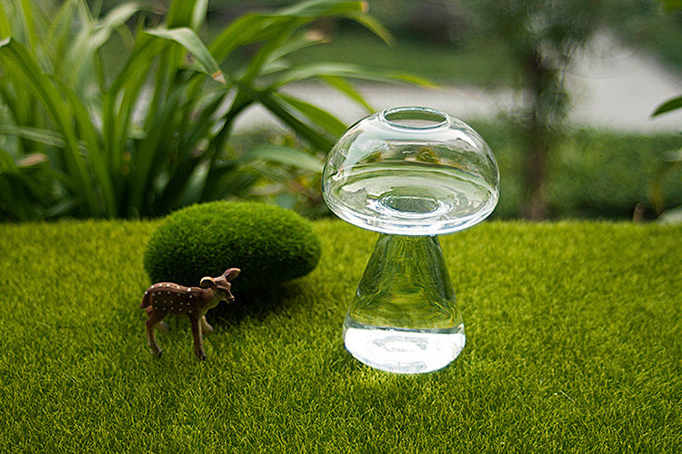 Mushroom Shape Hydroponic Crafts Hand-blown Flower Arrangement Vase