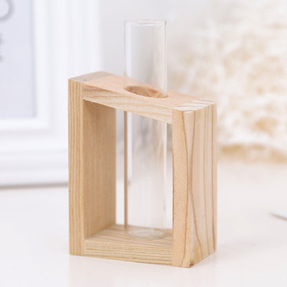 Small log hydroponic plant glass vase decoration