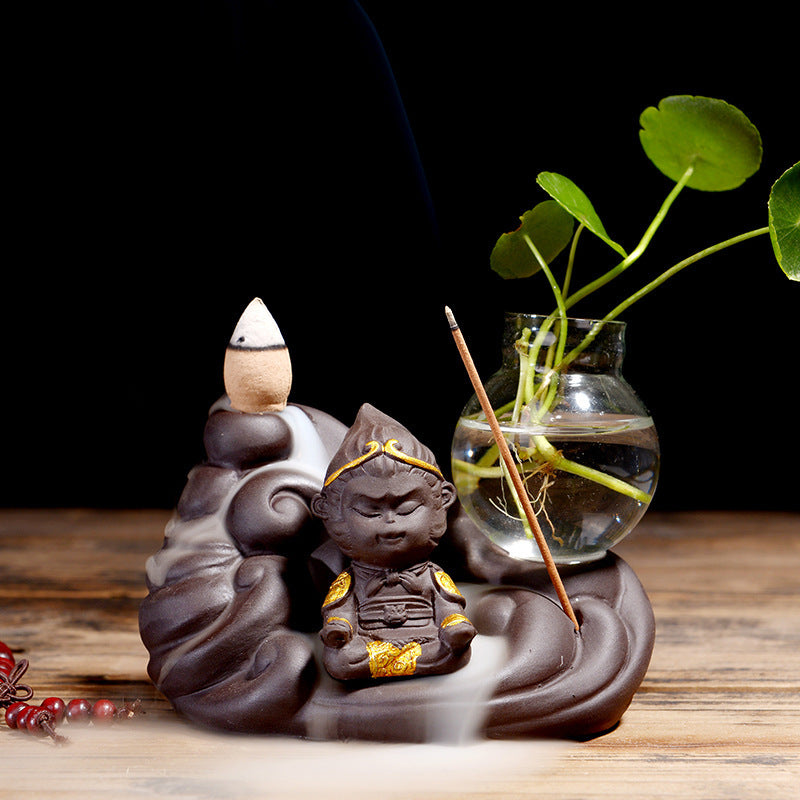 Ceramic Backflow Incense Burner Hydroponic Flower Device