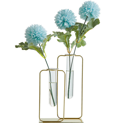 Transparent glass hydroponic green dill vase