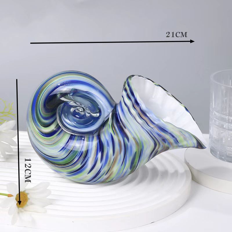 Creative Glass Nautilidae Shell Conch Pen Holder Hydroponic Decoration Ornaments