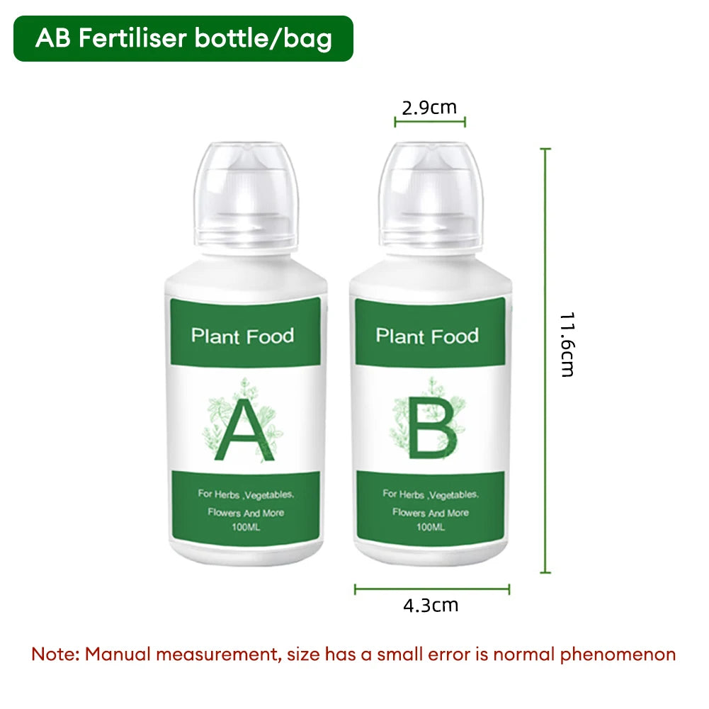 2PCS/Box General Hydroponic Nutrient Liquid A and B Fertilizer Solution Kit for Growing Plant Flowers Food Vegetable Fruit 200ML