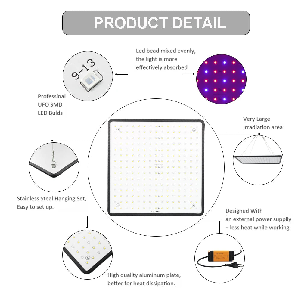 Lámpara LED de espectro completo de 1000 W para cultivo de plantas, cultivo de plantas, cultivo de semillas, interior, caja de cultivo, tienda de campaña, invernadero, horticultura