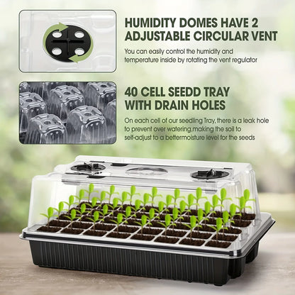 80-Cell Seed Germination Tray with Grow Lights