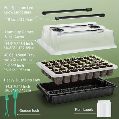 80-Cell Seed Germination Tray with Grow Lights