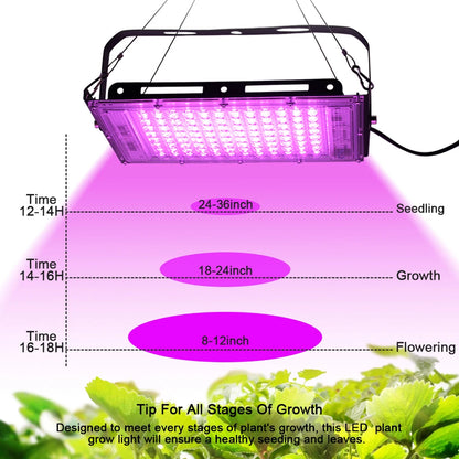 Full Spectrum LED Grow Light Phyto Lamp AC 220V 50W 100W 150W With EU Plug For Greenhouse Hydroponic Plant Growth Lighting