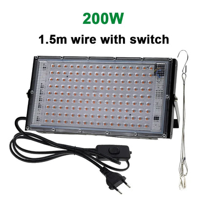 Full Spectrum LED Grow Light AC220V Phyto Lamp with On/Off Switch For Greenhouse Hydroponic Plants Flower Seed Growth Lighting