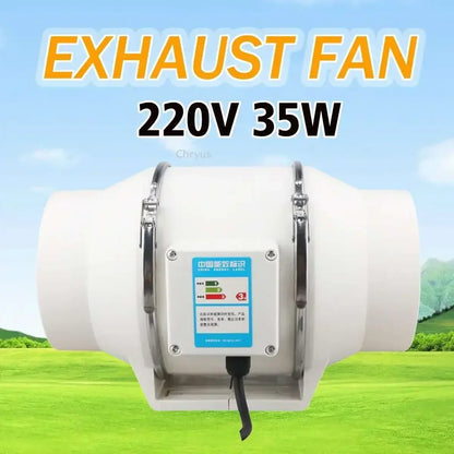 220V 4/5/6 Inch Low Noise Inline Duct Hydroponic Air Blower Fan Exhaust Fan for Home Bathroom Ventilation Grow Room