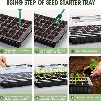 80-Cell Seed Germination Tray with Grow Lights