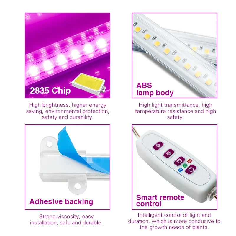 LED Full Spectrum Phyto Lamp USB 5V Grow Light Bar 30cm 1T 2T 3T 4T Plants Flowers Led Greenhouse Cultivo Hydroponic