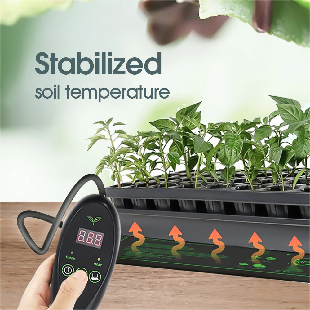 110V/220V Seedling Heating Mat with Temperature Controller Waterproof Nursery Warmth Pad for Plant Hydroponic Seeds Germination