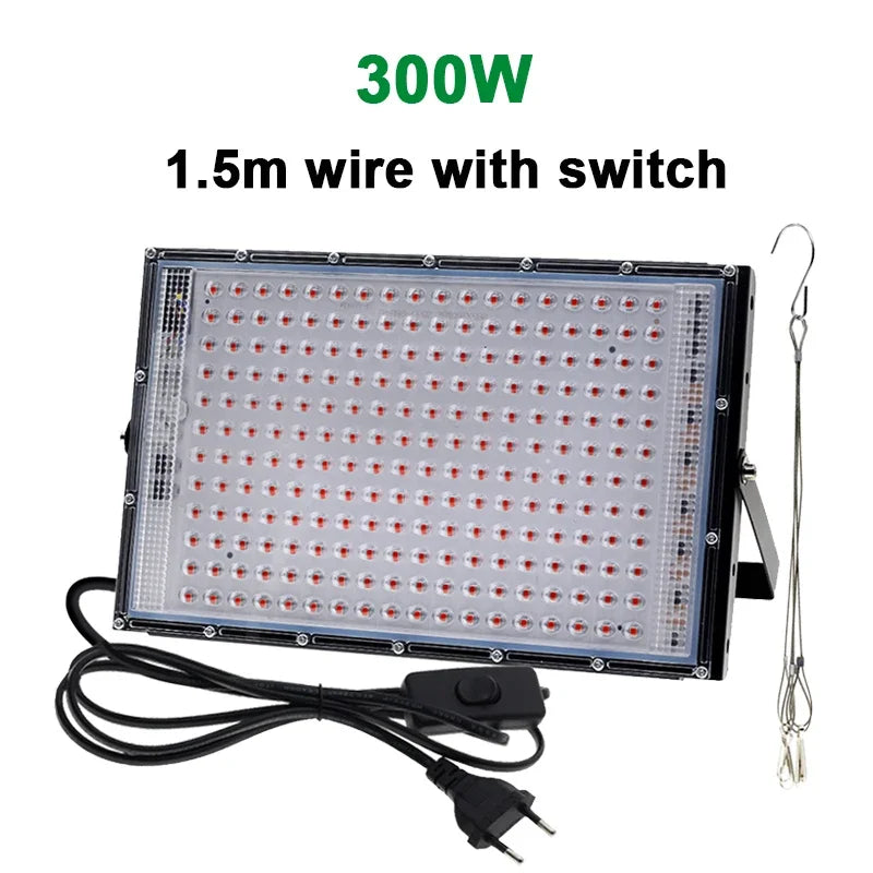 Full Spectrum LED Grow Light AC220V Phyto Lamp with On/Off Switch For Greenhouse Hydroponic Plants Flower Seed Growth Lighting