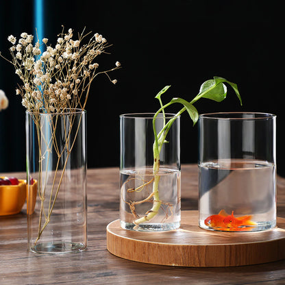 Jarrón hidropónico de vidrio Simplism, florero moderno de cilindro pequeño para centro de mesa, para uso en decoración de bodas, accesorios para jardín