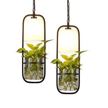 Creative Cloth Cover Wrought Iron Hydroponic Chandelier