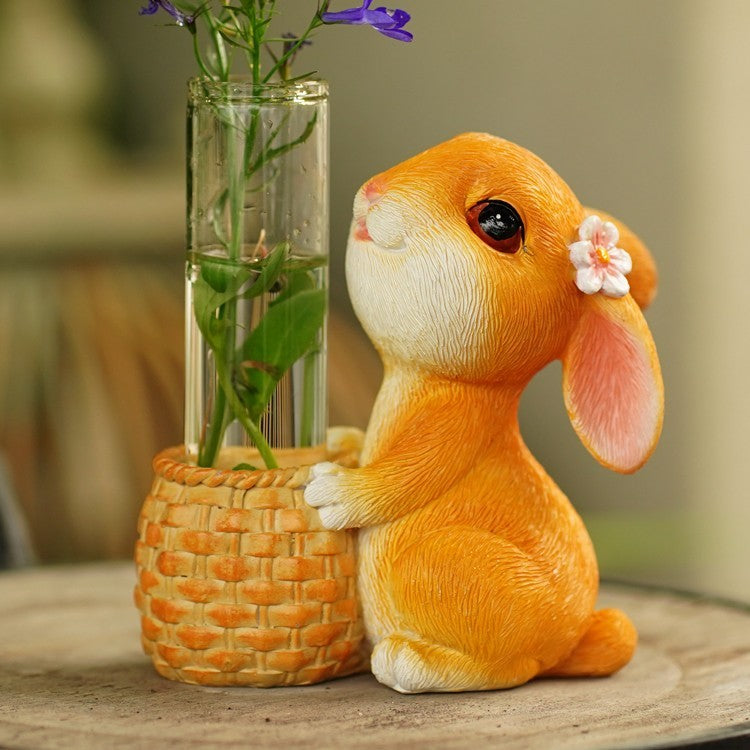 Cute Rabbit Glass Test Tube Hydroponic Vase