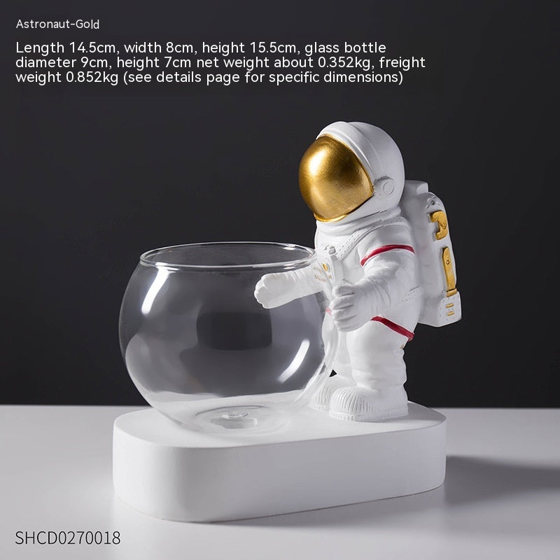 Astronaut Decoration Diver Hydroponic Glass Flowerpot Table Decoration