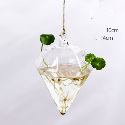 Hanging Transparent Glass Vase Simple Hydroponic Small Hanging Bottle