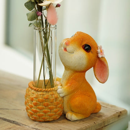 Cute Rabbit Glass Test Tube Hydroponic Vase